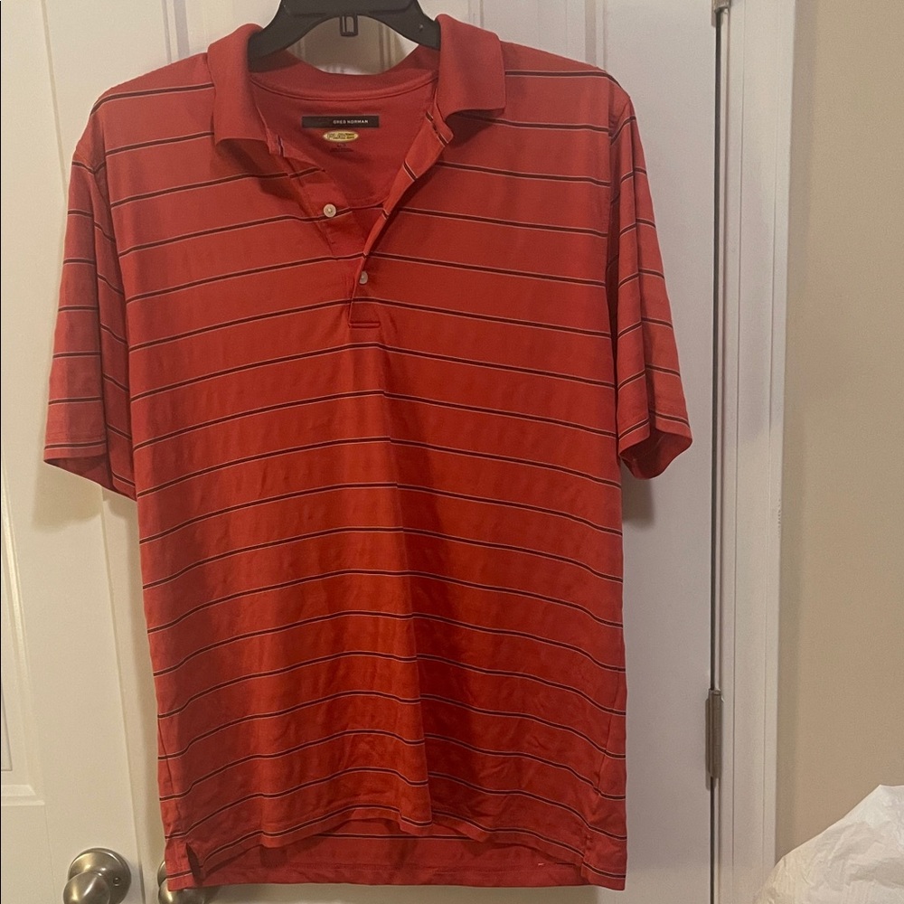 Greg Norman Collection Red‎ Polo Shirt with Stripes size xl